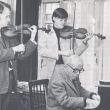 Violisten Dick en Christiaan Bor met Componist G&eacute;za Frid