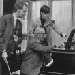 Violisten Dick en Christiaan Bor met componist G�za Frid