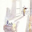 On early morning, tekening door Semp�