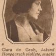 Hongaars violiste Clara de Groh maakt tourn&eacute;e door Nederland, April 1925