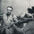 Bosse geeft les aan Christine Nagel aan de Hochschule f&uuml;r Musik, Leipzig, DDR